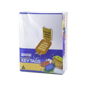Kevron Quality Plastic Clicktag Key Tags - Assorted Colours (100 Per Box)